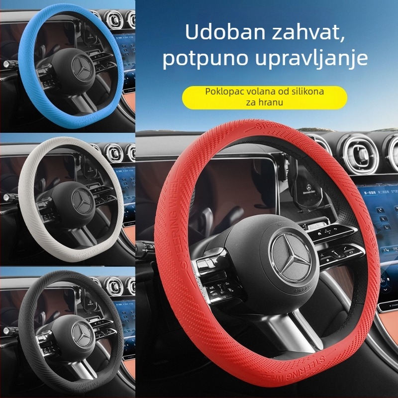 Navlaka za volan automobila – silikonska površina, univerzalna instalacija, za sve sezone, univerzalna kompatibilnost