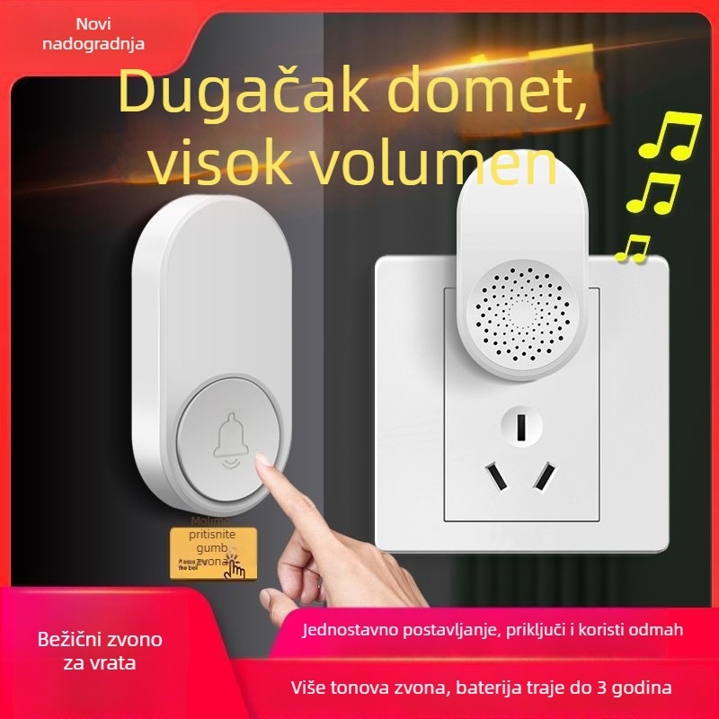 Bežični video zvono za kuću s ultradugim dometom, snažan zvuk, vodootporan dizajn, daljinsko upravljanje za pozive starijima