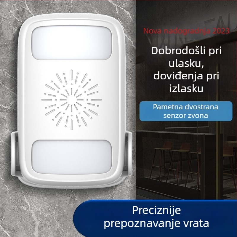 Indukcijski zvončić za vrata s dvosmjernim pozdravom, DH808 model, napajanje baterijom/strujom, 6V-9V, razni tonovi zvona, potrošnja 0,5