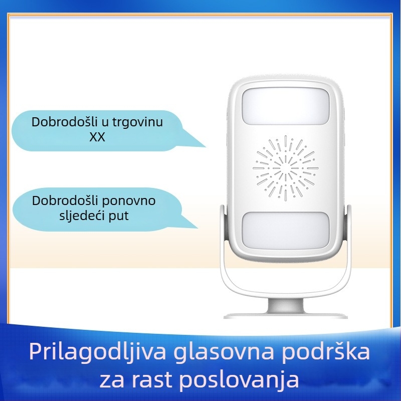 Indukcijski zvončić za vrata s dvosmjernim pozdravom, DH808 model, napajanje baterijom/strujom, 6V-9V, razni tonovi zvona, potrošnja 0,5