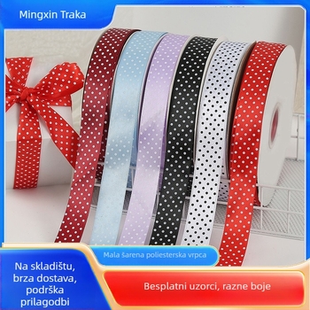 Poliester satin traka s točkicama za DIY dodatke za kosu — Postcard