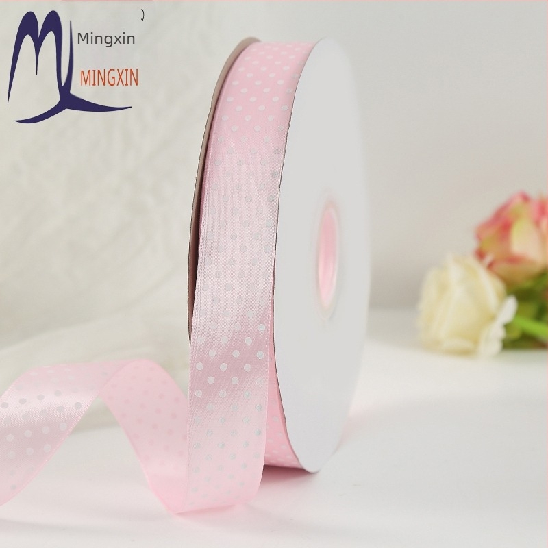 Poliester satin traka s točkicama za DIY dodatke za kosu — Postcard