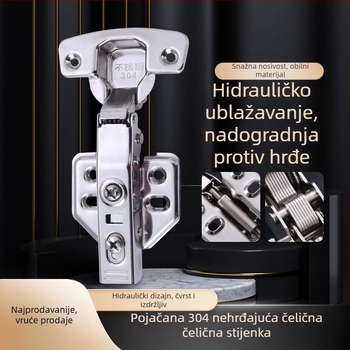 304 hidraulična šarka od nehrđajućeg čelika za ormariće — modeli S1.0/S1.2, tip: običan debeli šark, materijal: 304 nehrđajući čelik, površina: fino poliranje, stil: moderni minimalizam