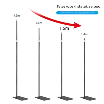 Stan za telefon za livestream s 24W rasvjetom, željezno kućište, napajanje 12V, nosivost 2–5 kg, univerzalna baza za projektor
