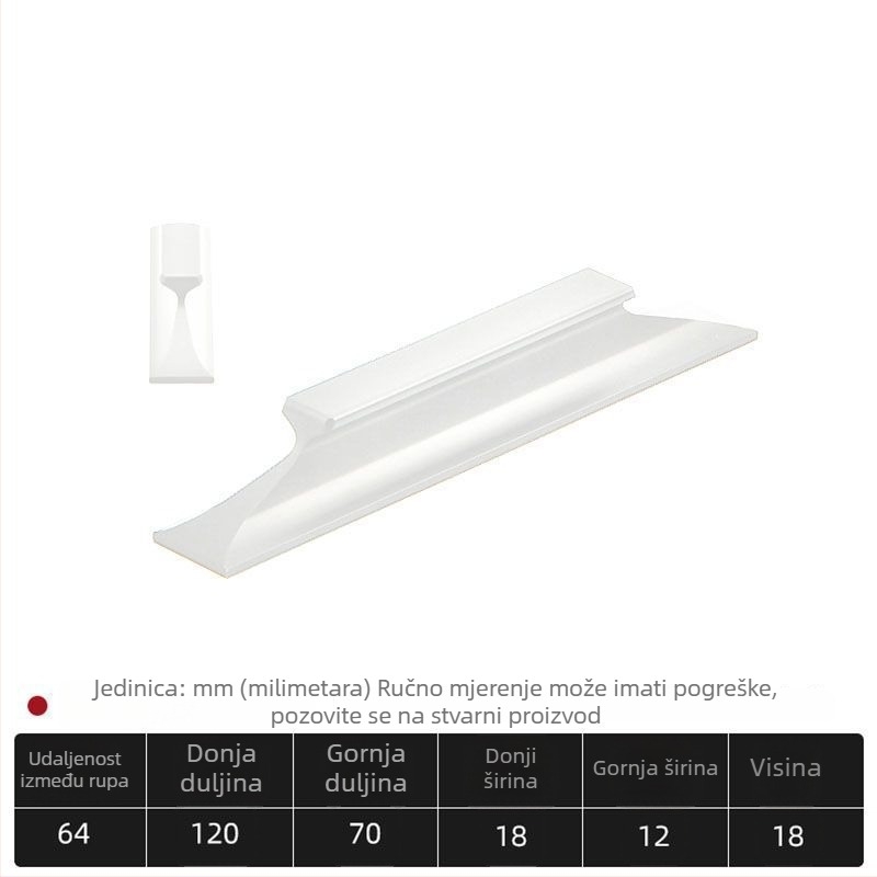 Ljepljiva ručka za vrata i ormar; garderoba, ladica i klizna vrata; materijal: aluminijska legura; montaža bez bušenja; pogodna za garderobe, ormariće i klizna staklena vrata