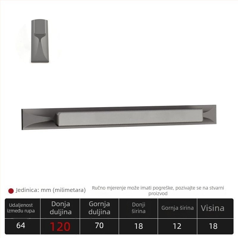 Ljepljiva ručka za vrata i ormar; garderoba, ladica i klizna vrata; materijal: aluminijska legura; montaža bez bušenja; pogodna za garderobe, ormariće i klizna staklena vrata