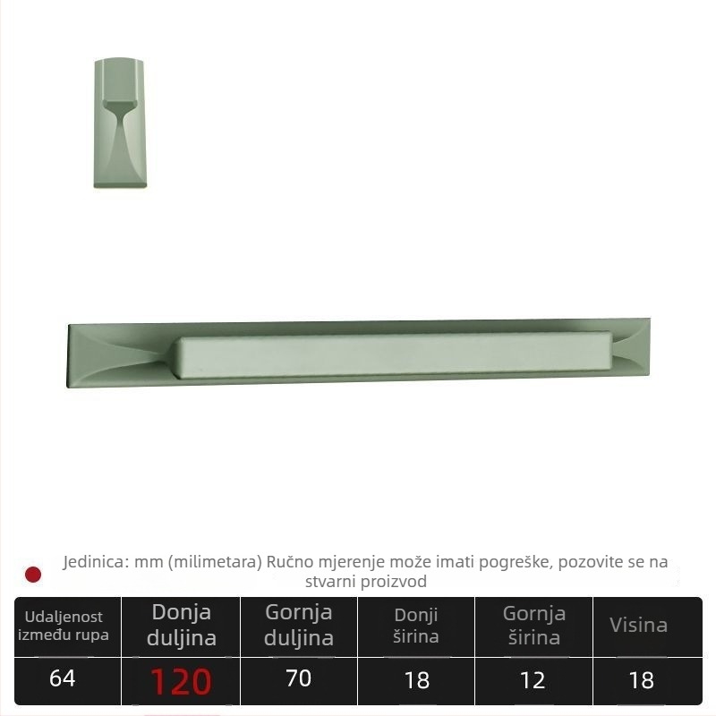 Ljepljiva ručka za vrata i ormar; garderoba, ladica i klizna vrata; materijal: aluminijska legura; montaža bez bušenja; pogodna za garderobe, ormariće i klizna staklena vrata