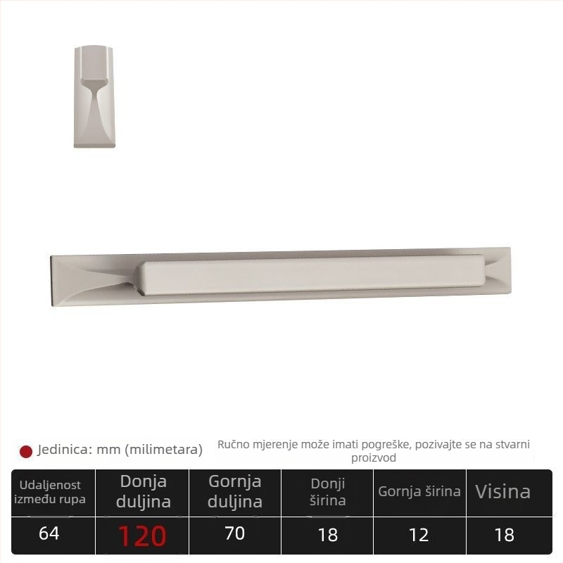 Ljepljiva ručka za vrata i ormar; garderoba, ladica i klizna vrata; materijal: aluminijska legura; montaža bez bušenja; pogodna za garderobe, ormariće i klizna staklena vrata