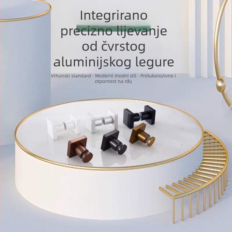 Drška za staklena vrata, s jednim otvorom, čvrsta i debela, od Space aluminija, brušena površina