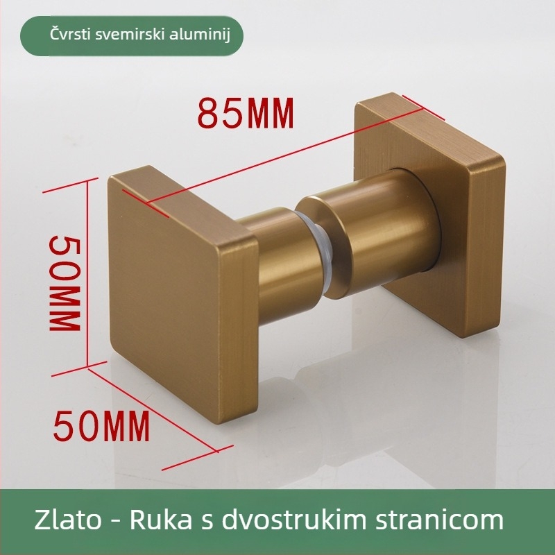 Drška za staklena vrata, s jednim otvorom, čvrsta i debela, od Space aluminija, brušena površina