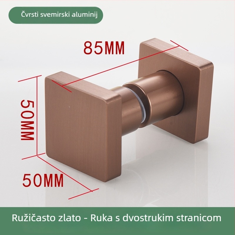 Drška za staklena vrata, s jednim otvorom, čvrsta i debela, od Space aluminija, brušena površina