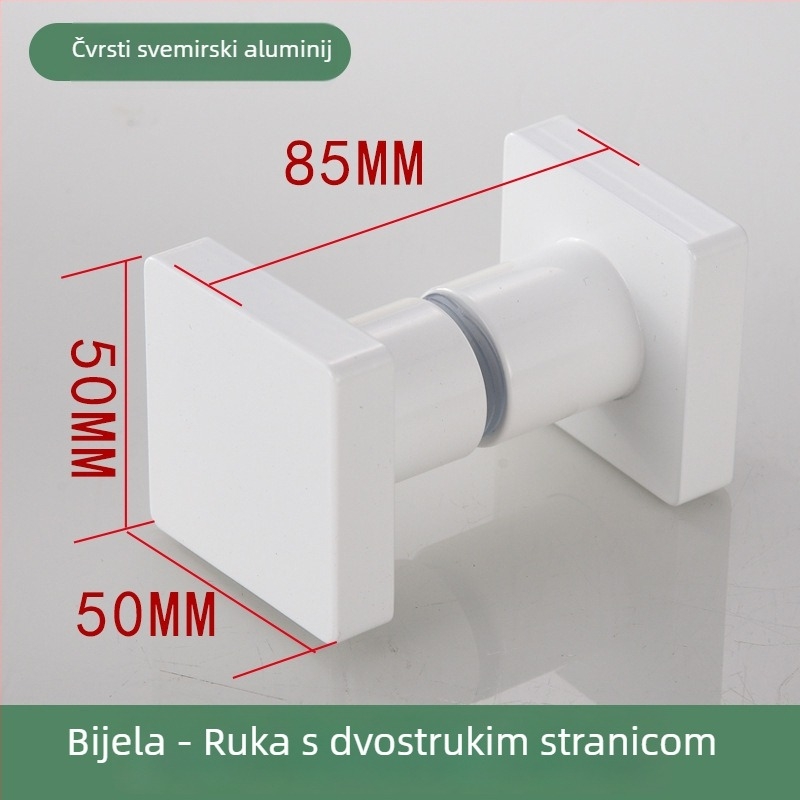 Drška za staklena vrata, s jednim otvorom, čvrsta i debela, od Space aluminija, brušena površina