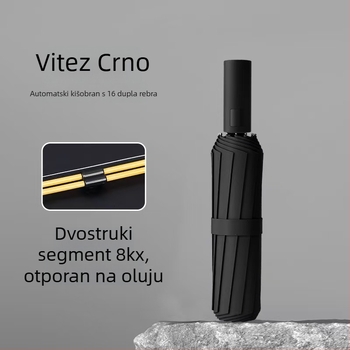 Reklamna kišobran za sunce i kišu s automatskim otvoranjem i zatvaranjem; 8-rebrni okvir od vlaknastog materijala i čelični štap; vinil 190T s UPF>50; mogućnost tiskanja loga i prilagodbe; za odrasle