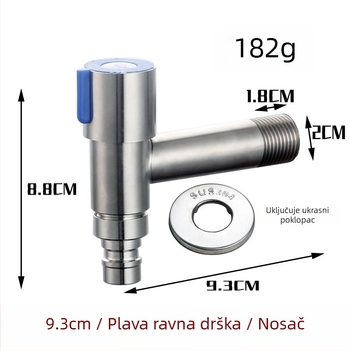 Kran za perilicu od nehrđajućeg čelika 304, produženje za ugradnju u zid, 20 mm ulaz/izlaz, cjelovito bakreno jezgro ventila, 0–90 °C