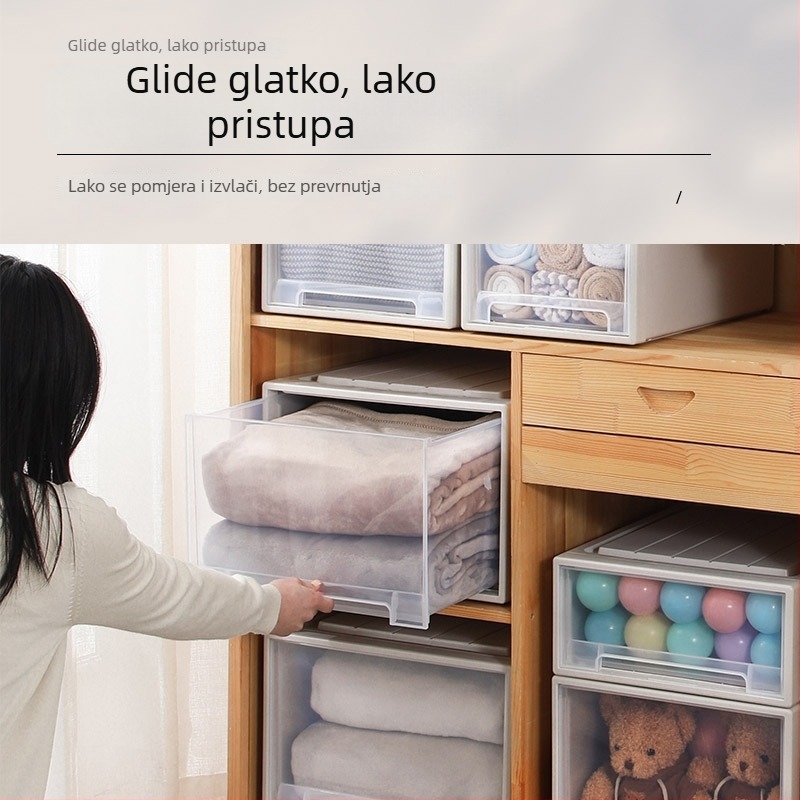 Yanshen kutija za ladice za skladištenje – PP plast, japanski stil, prozirna, višenamjenska