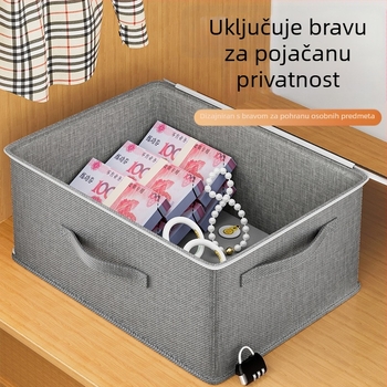 Sklopiva kutija za skladištenje od kationične tkanine sa poklopcem, 40–50 L, pogodna za studentski dom, odjeću i osobne stvari