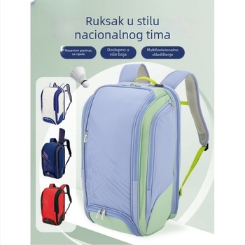 Vanjska vodootporna torba za badminton/tenis, sa zipom i bočnim džepovima, prenosni mrežasti ruksak velike kapacitete