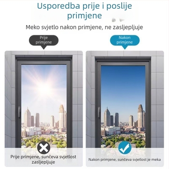 1 m PET folija za prozore — izolacija, UV zaštita, privatnost, samoljepljiva, jednobojne boje