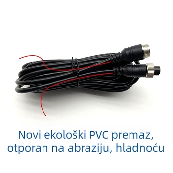 Automobilski video kabel za stražnju kameru s četiri kanala i avionskim konektorom, PVC omotač, ROHS certifikat, za audio i video