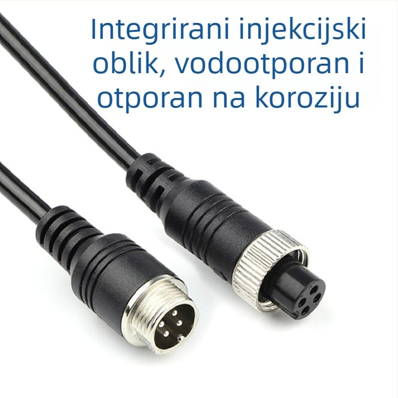 Automobilski video kabel za stražnju kameru s četiri kanala i avionskim konektorom, PVC omotač, ROHS certifikat, za audio i video