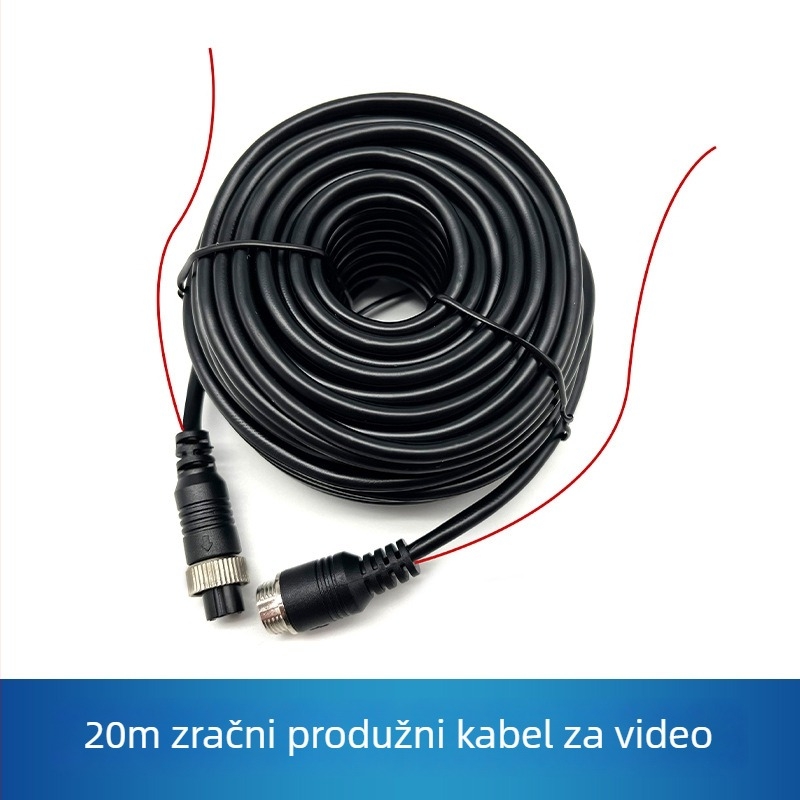 Automobilski video kabel za stražnju kameru s četiri kanala i avionskim konektorom, PVC omotač, ROHS certifikat, za audio i video