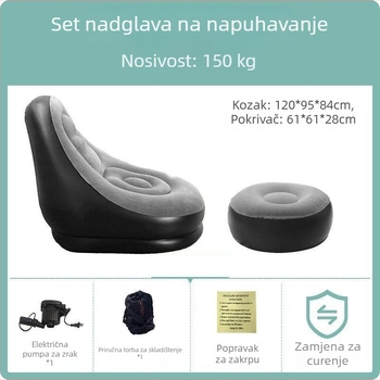 Plastični nafukivi fotelj, vanjski, za jednu osobu, ležanje, pogodno za spavaću sobu, balkon i kampiranje, višenamjenski, debeli dizajn; Brand: 123; Kategorija proizvoda: Ostalo; Model: Other