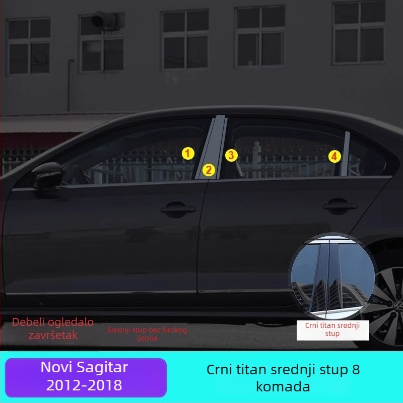 Nehrđajuća čelična ukrasna traka za prozor VW Sagitar