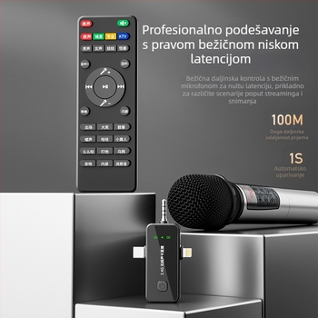 Bežična zvučna kartica s mikrofonom – sve-u-jednom slušalice za livestream uz monitoring, vanjski mobilni karaoke komplet, redukcija šuma