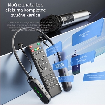Bežična zvučna kartica s mikrofonom – sve-u-jednom slušalice za livestream uz monitoring, vanjski mobilni karaoke komplet, redukcija šuma