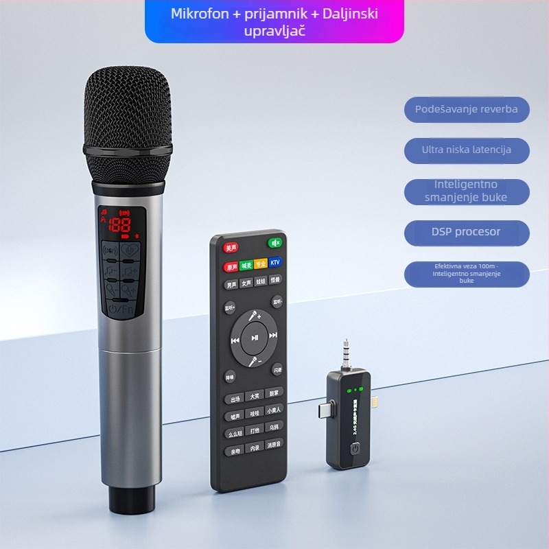 Bežična zvučna kartica s mikrofonom – sve-u-jednom slušalice za livestream uz monitoring, vanjski mobilni karaoke komplet, redukcija šuma