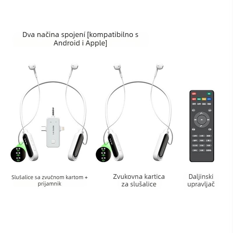 Bežična zvučna kartica s mikrofonom – sve-u-jednom slušalice za livestream uz monitoring, vanjski mobilni karaoke komplet, redukcija šuma