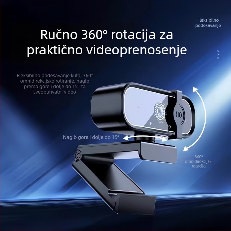 Pametna PTZ HD stolna kamera s 8MP senzorom, USB 2.0, ugrađen mikrofonom, bez upravljača, za online nastavu i livestream