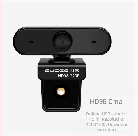 HD web kamera sa ugrađenim mikrofonom, 8 MP senzor, 640x480 rezolucija, 30 FPS, USB bez drivera