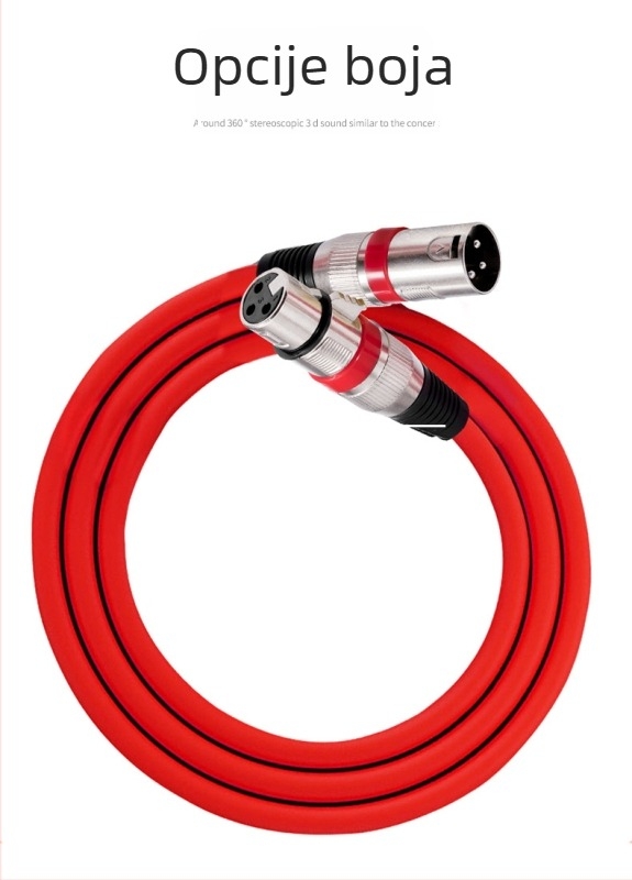 XLR audio kabel, niklani premaz, bakreno jezgro bez kisika, ROHS potvrda