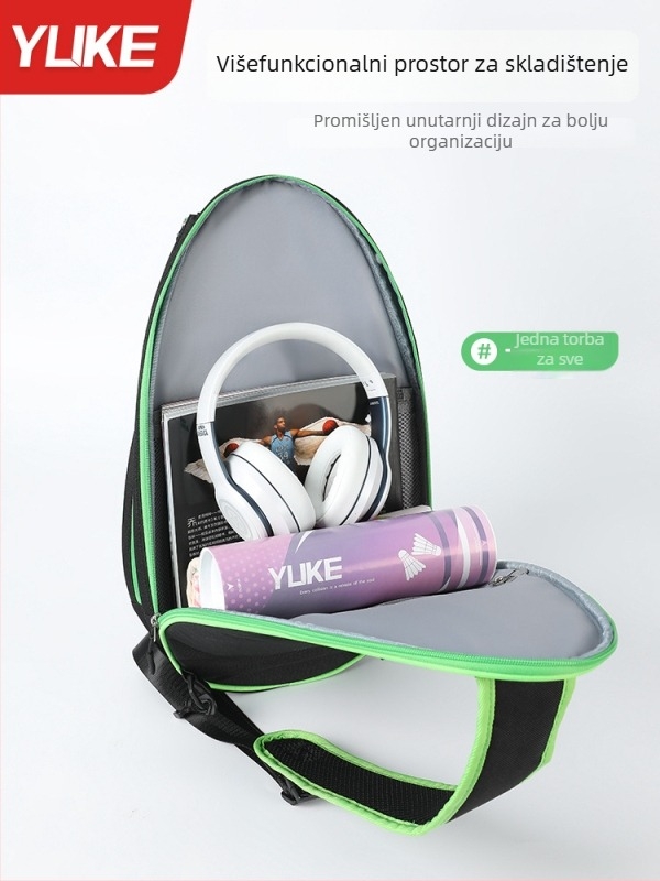 Torba za badminton preko ramena – unisex, poliesterska, Yuke, proljeće 2025, sportska torba