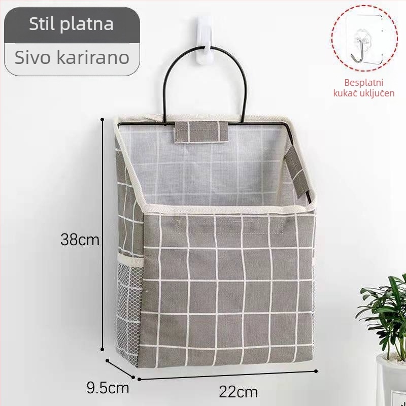 Zidni organizator od platna s jednim džepom i kliznim otvorom, vodootporan materijal od pamuka i lana, višestruka primjena