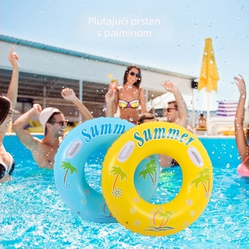 Naduvani plivački prsten za početnike, dizajn protiv prevrtanja za odrasle, pogodan za vodene zabave i bazene, PVC materijal