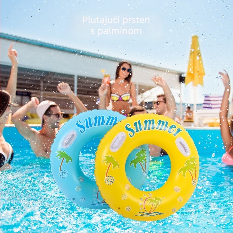 Naduvani plivački prsten za početnike, dizajn protiv prevrtanja za odrasle, pogodan za vodene zabave i bazene, PVC materijal