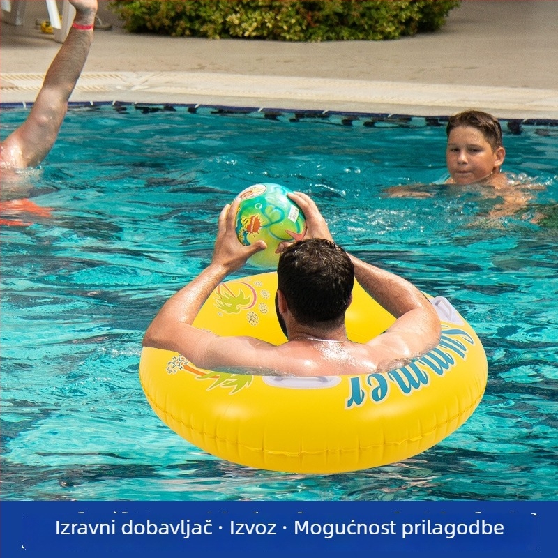 Naduvani plivački prsten za početnike, dizajn protiv prevrtanja za odrasle, pogodan za vodene zabave i bazene, PVC materijal