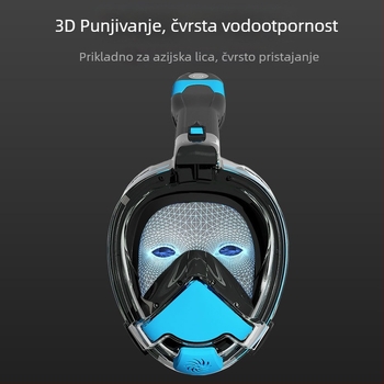 Maska za šnorkanje sa pametnim sustavom čistog zraka, silikon + PC konstrukcija, HD vidljivost, anti-zamućenje i anti-zagušenje