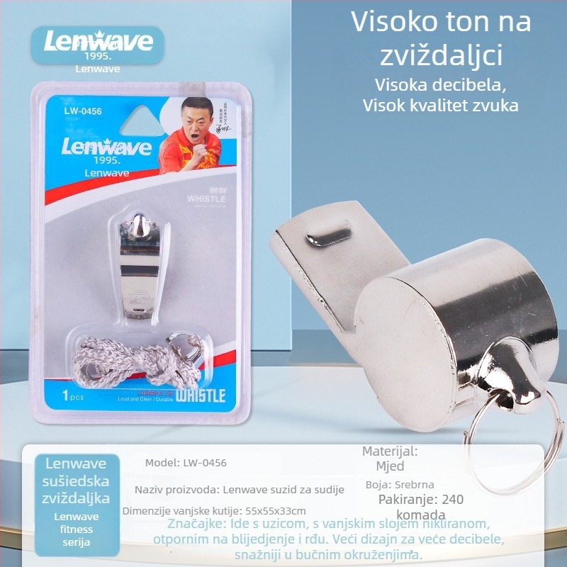 Langwei zviždaljka od nehrđajućeg čelika – model LW-0456/0455, sportski sudac, školski sportovi, pakiranje 480