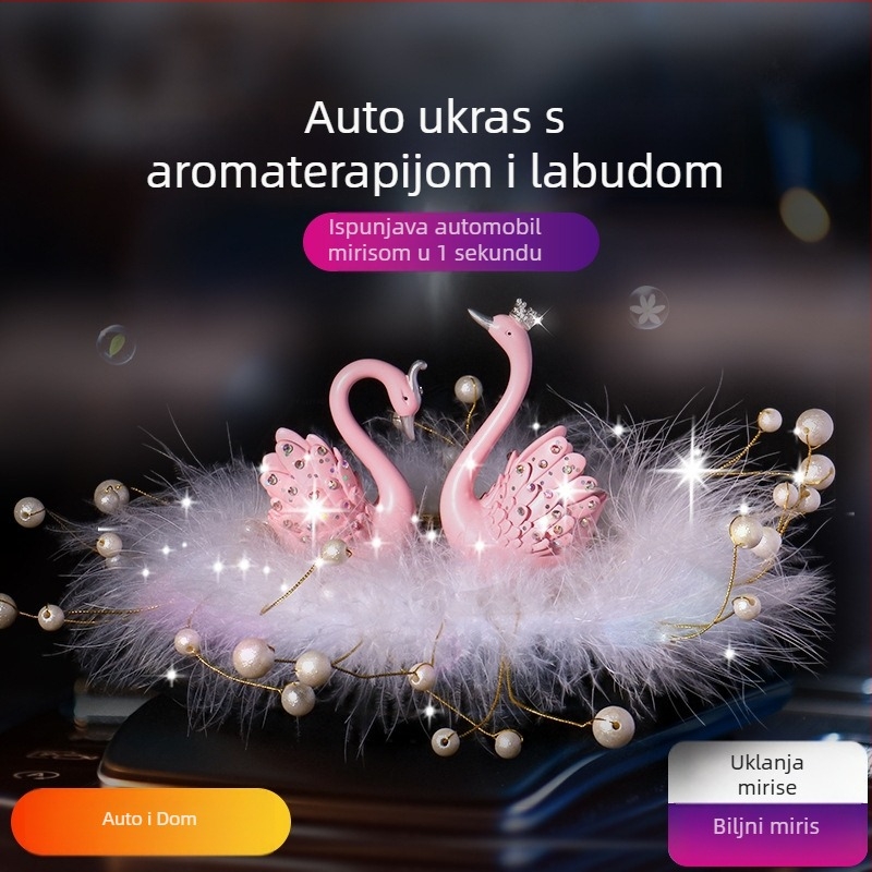Auto unutarnja dekoracija – dizajn labud, smola, minimalistički stil, dekoracija, brend Love to sell