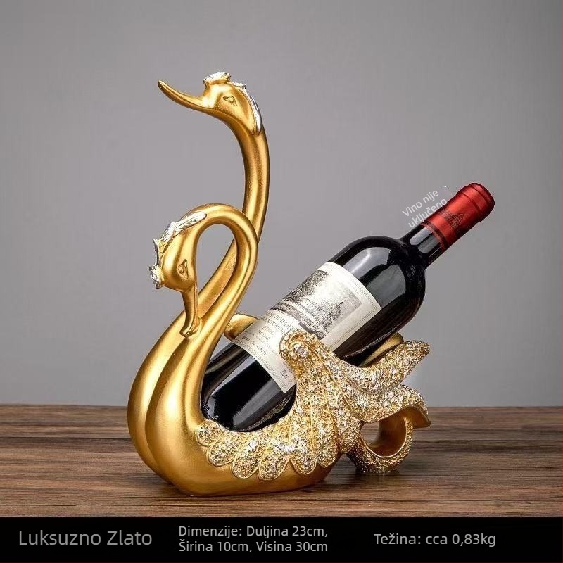 Europskog stila ukrasni držač za vino sa labudom, od smole, moderan minimalistički kućni dekor