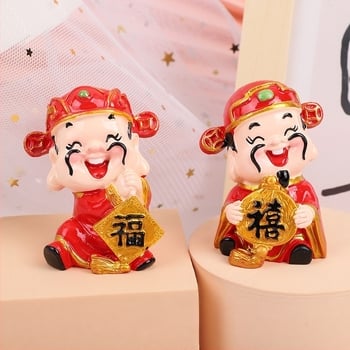Smoljena resin figura za auto i ukras torti, Bog bogatstva, Xiao Mai marka, prirodna smola, kartonsko pakiranje