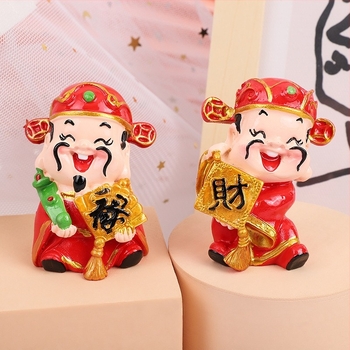 Smoljena resin figura za auto i ukras torti, Bog bogatstva, Xiao Mai marka, prirodna smola, kartonsko pakiranje