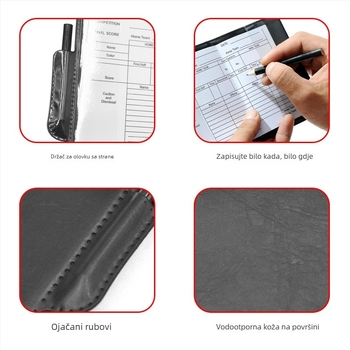 Set kartica suca nogometa crvene i žute s olovkom (PVC) — 500 komada; za nogomet, košarku, badminton i odbojku; ploča rezultata