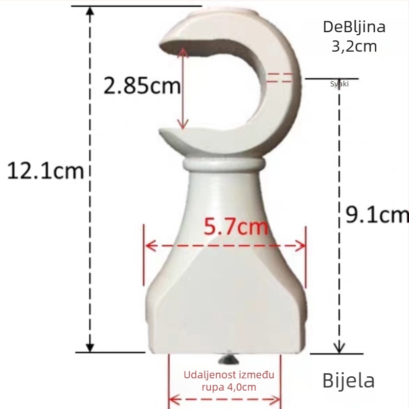 Drvena baza nosača zavjese za šipku s dekorativnim vrhom – jednokraki i dvokraki nosači, univerzalna prilagodba, moderni minimalistički stil