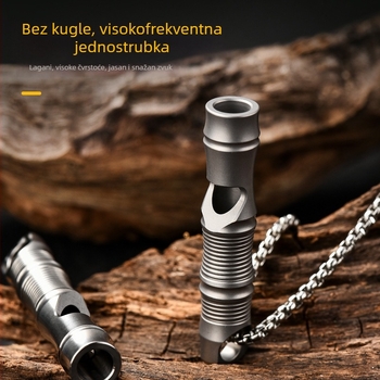Pioneer EDC zviždaljka od titanijske legure – prilagodljiva vanjska zviždaljka za spašavanje s tiskanim logom