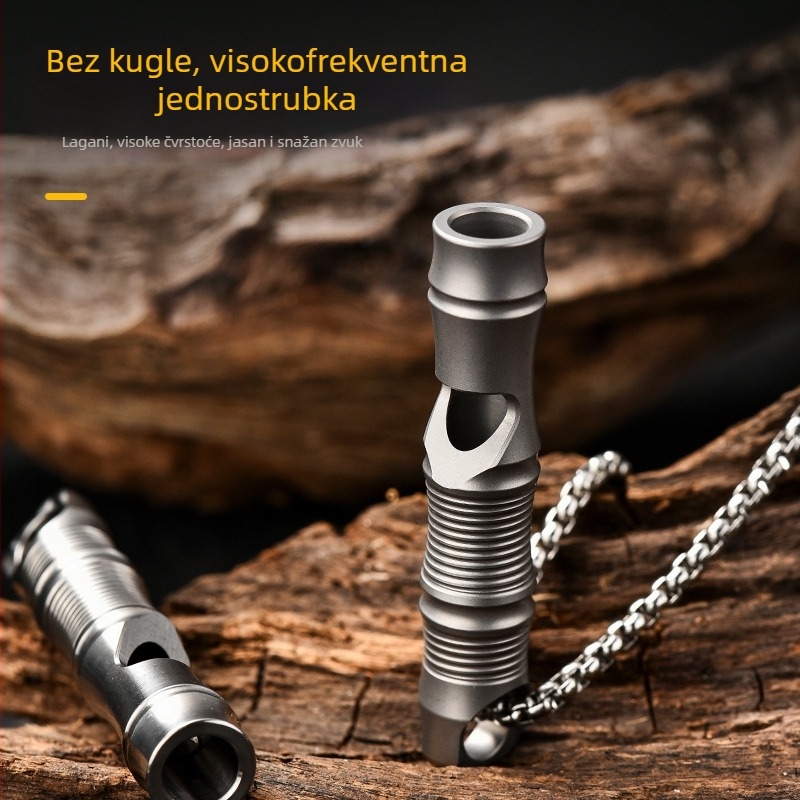 Pioneer EDC zviždaljka od titanijske legure – prilagodljiva vanjska zviždaljka za spašavanje s tiskanim logom