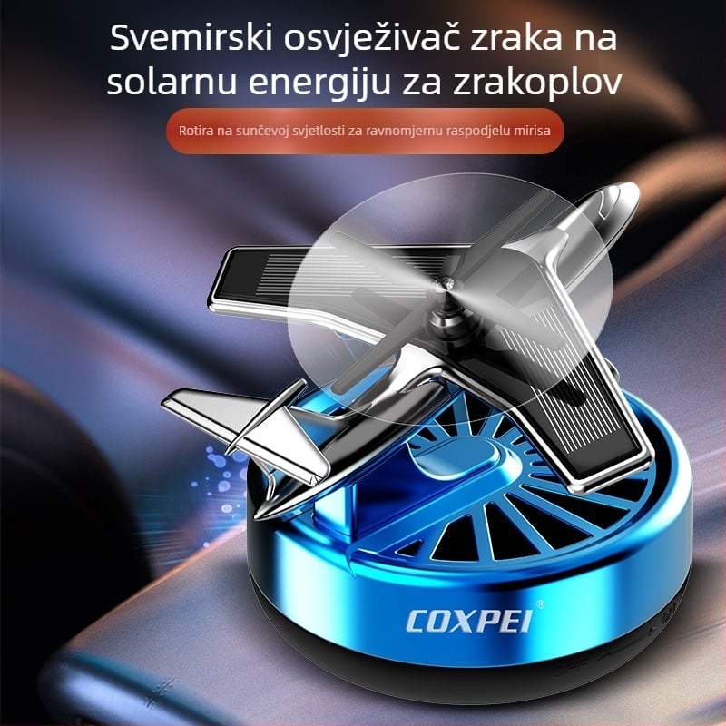 Difuzor mirisa za automobil s dizajnom aviona, okruglo tijelo od legure, moderan stil, mogućnost prilagodbe